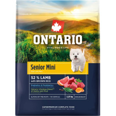 Barība suņiem – Ontario Senior Mini, Lamb and Brown Rice, 2,25 kg